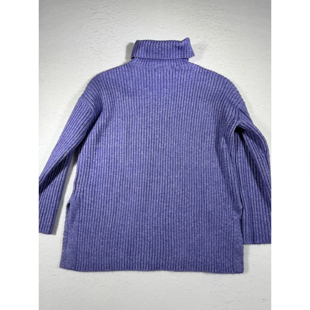 Alfani Women's Purple Ribbed Turtleneck Sweater Size Medium